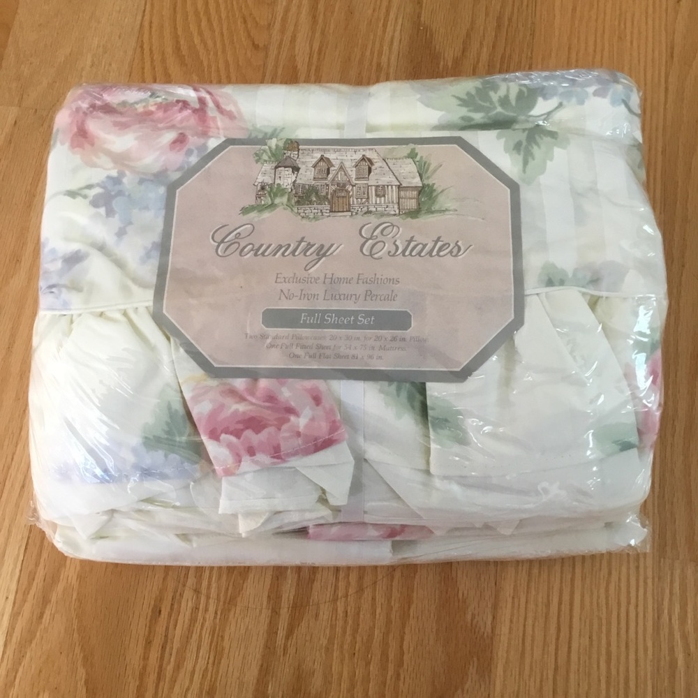 4-Piece FULL Sheet Set Floral Print